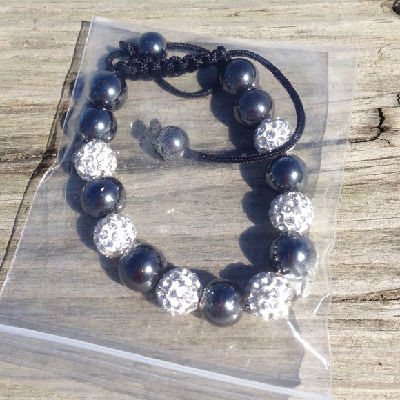 New Shamballa bracelet white &gray silver bracelet