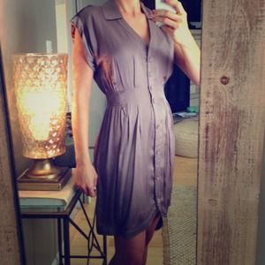 Flattering button-Up silk Work Dress