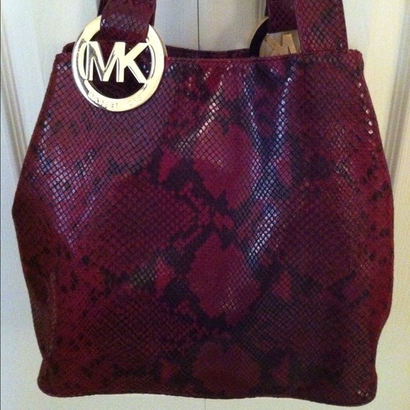 Michael Kors Burgundy Snakeskin Bag