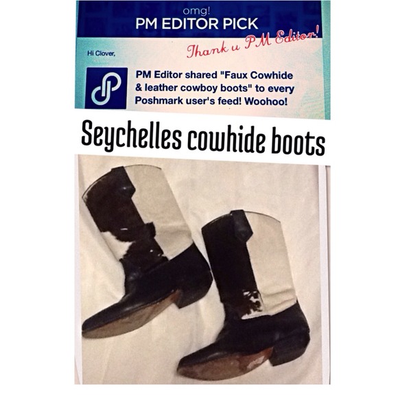 Faux Cowhide & leather cowboy boots