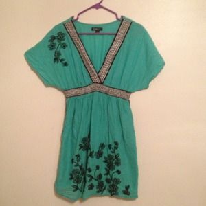 Turquoise embroidered summer dress BUNDLE