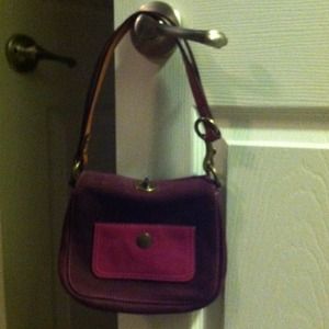 Small Coach purse in Plum and fuschia!