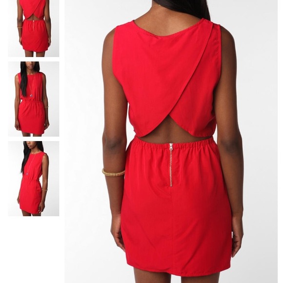 ❌Sold❌red cutout tulip-back dress