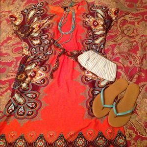 Orange casual dress