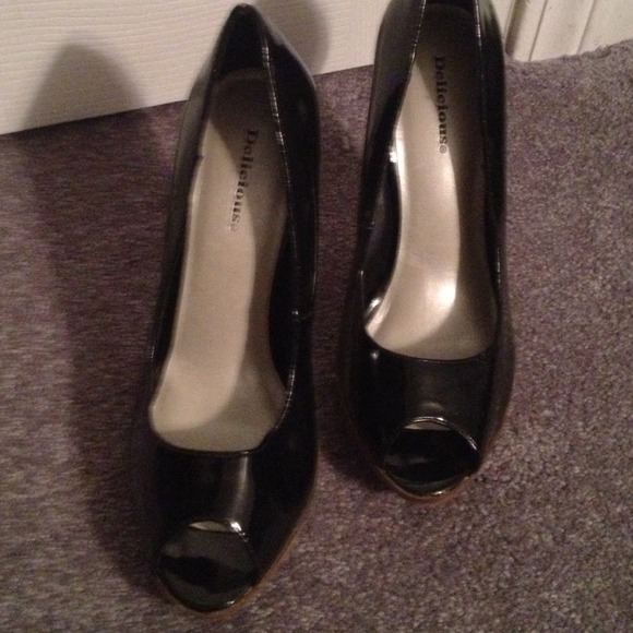 Black Peep Toe Pumps