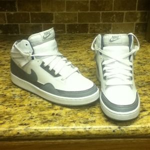 White and grey Nike Alpha Mid Ballers