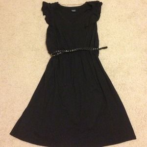 Faded Glory Dresses & Skirts - Black dress with braided belt size Large Faded Glory Dresses & Skirts - Black dress with braided belt size Large