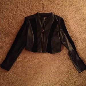 Charlotte Russe medium black leather &mesh jacket