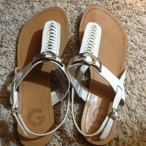 White Guess sandals, size 8.5