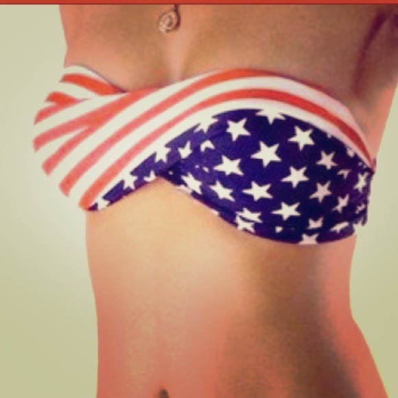 American Flag Bikini Top Only - Picture 1 of 1