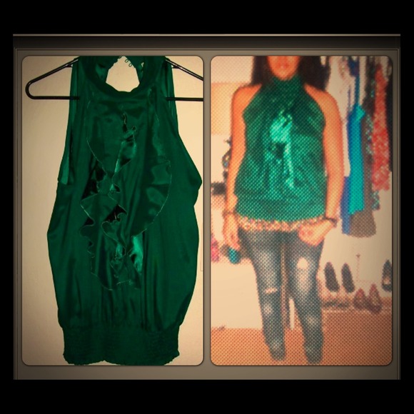 Emerald Green Ruffled Top!!!