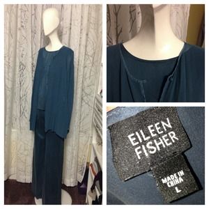 Eileen Fisher : silk slacks, tank and jacket