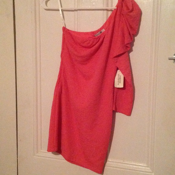 REDUCED!!! One Sleeve Gorgeous Coral Dress