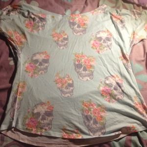 Skulls & Floral oversized top