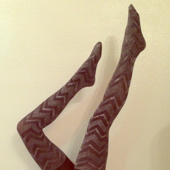 Black Zig-Zag Sparkle Tights