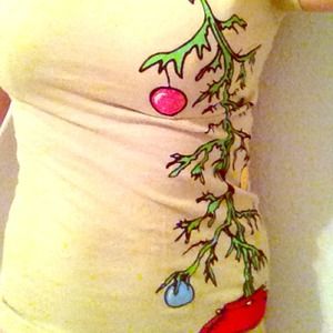 Grinch green Christmas tree tee