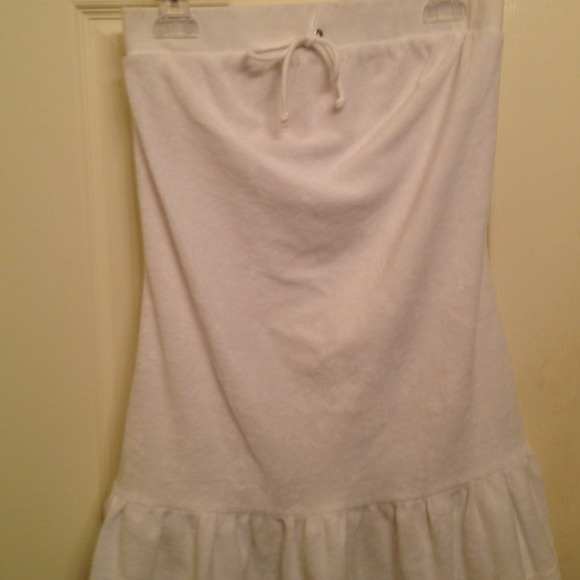 White swimsuit cover up.