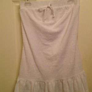 White swimsuit cover up.