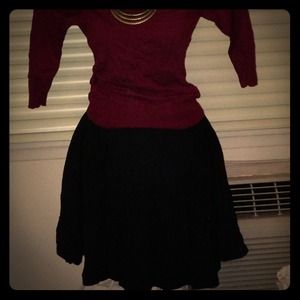 Forever 21 Black Flowy Skirt