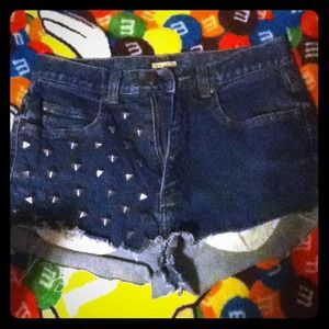 Studded high waisted shorts