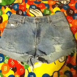 Levis high waisted shorts