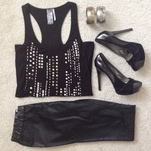 Black Leather Leggings