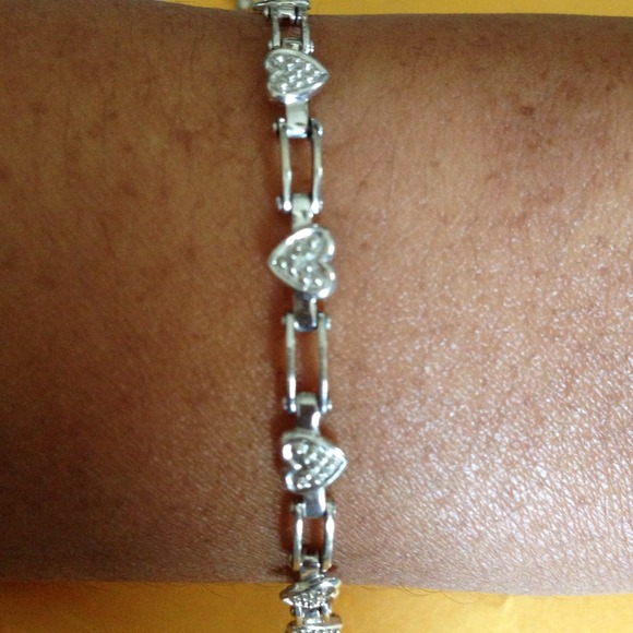 Bundle--10k diamond heart bracelet