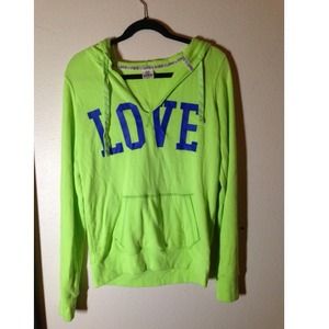 VICTORIA SECRET PINK-NEON GREEN SWEATER