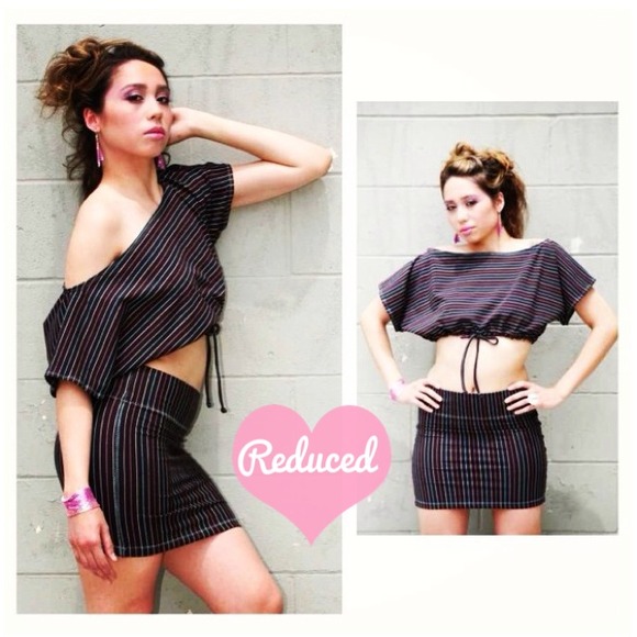 Custom Made 2 Piece Cropped Top & Skirt