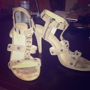 Rachel Roy suede studded heels