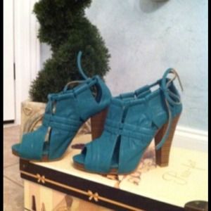 Sexy pair of peep toe booties