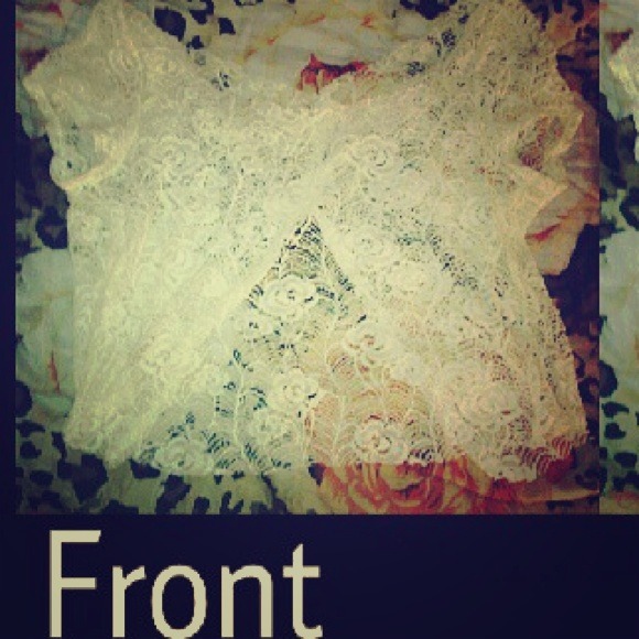 Tan lace shirt opens in back 💕