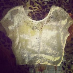 White Lace Crop Top 👚💕