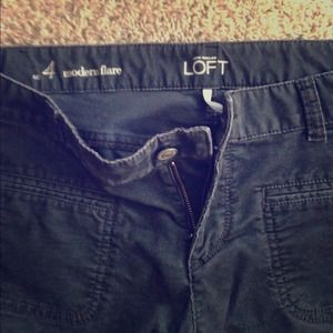 Loft modern flare charcoal corduroys