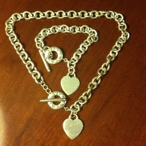 Tiffany & Co heart toggle necklace & bracelet