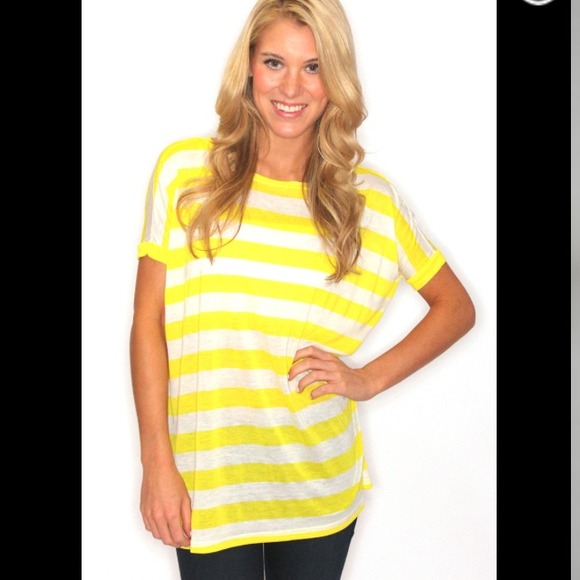 ****SOLD*Yellow and white stripe Piko shirt
