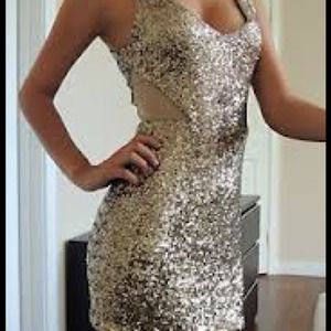 Sequin gold dress