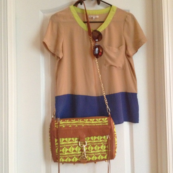 Madewell Tops - Madewell silk colorblock tee