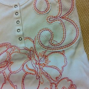 Express Tops - Express white with pink & orange flower design top Express Tops - Express white with pink & orange flower design top