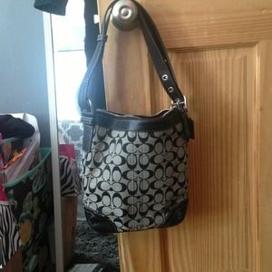Coach bag (10 x 10) black and gray great condition