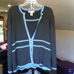 Cardigan and shell. Career top