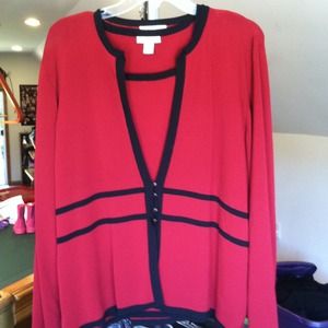 Cardigan with shell.