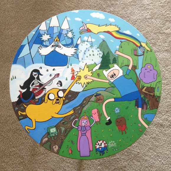 Adventure time hand painted side table