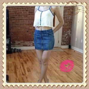 🌺Abercrombie  denim stretchy zipper mini skirt🌺