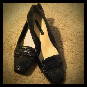 Black snake skin like shoes