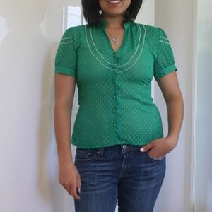 Banana Republic Sheer Blouse NWT Petite Medium