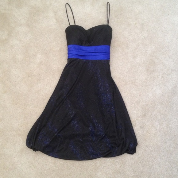 Black and blue formal event dress