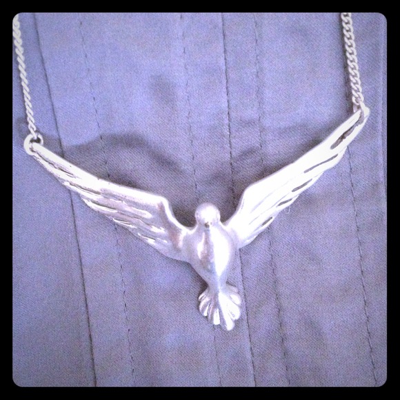 Fossil Dove Silver Necklace