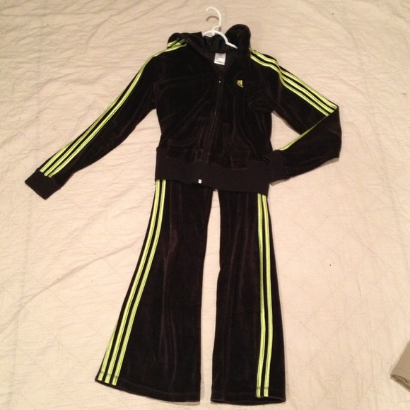 lime green adidas sweat suit
