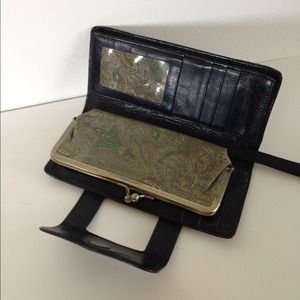 HOBO Lauren Wallet Wristlet Black Leather